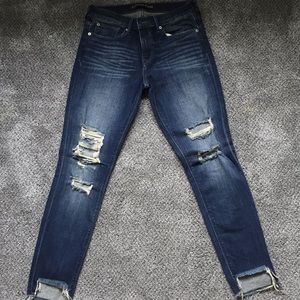 Express mid rise distressed ankle jeggings